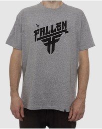 Fallen Footwear - Fallen Footwear Men Hi Volt Marle 100% Cotton Tees Regular Fit Grey