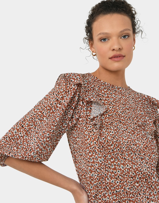 Forcast - Chelsea Frill Detail Balloon Sleeve Top