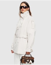 Lioness - Blanc Cropped Trench Coat - ICONIC EXCLUSIVE