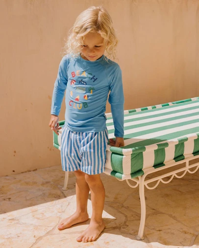 Huxbaby - Aqua Stripe Boardshorts - Babies-Teens