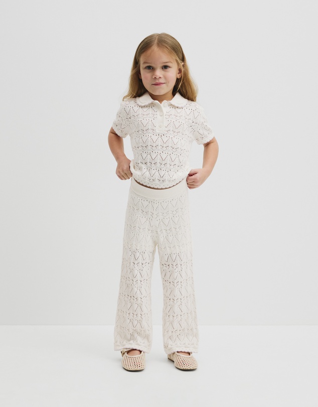 Country Road - Australian Cotton Short Sleeve Collar Knit Top