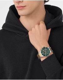 Plein Sport - Plein Titan Watch 46mm Green Dial and Silver-tone Bracelet