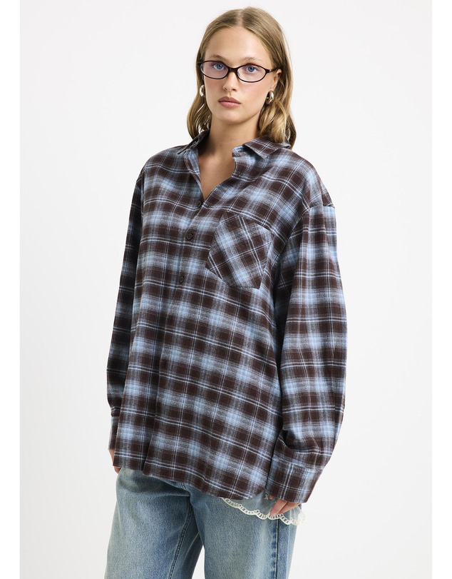 Insight - Arlo Plaid Boyfriend Long Sleeve Shirt