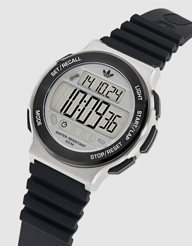 adidas Originals - Expression Three Digital Steel Black Silicone Watch