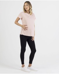 Angel Maternity - Monique Maternity Nursing Petal Top - Blush Pink