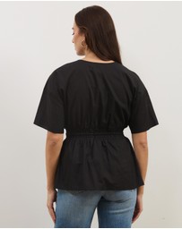 Atmos&Here - Elis Cotton Gathered Waist Top