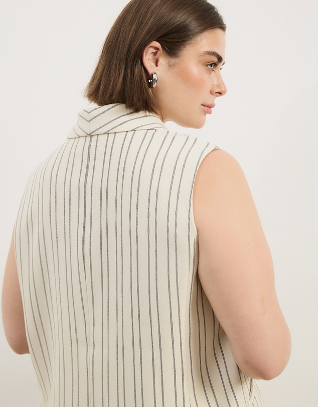 Atmos&Here Curvy - Dune Stripe Longline Vest