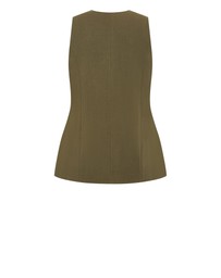 City Chic - Plus Size Tori Vest - khaki