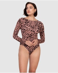Oh!Zuza - Printed Viscose Boat Neck Long Sleeve Bodysuit