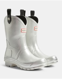 Hunter - Women’s Original Metallic Cowboy Boot in Silver