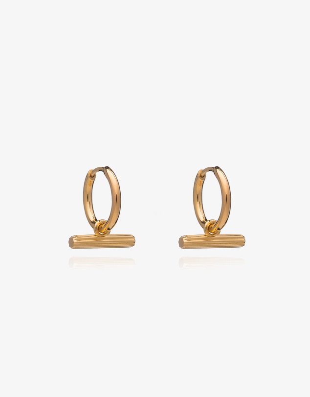 Rachel Jackson - Mini T-Bar Huggie Hoop Earrings