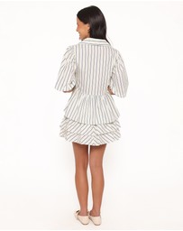 Petal & Pup - Sybella Frill Basque Skirt - Yellow/Blue Stripe