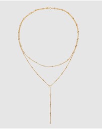 Elli Jewelry - Necklace Ladies Y-Chain Layer Balls in 925 Sterling Silver Gold Plated