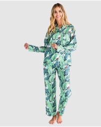 Sant And Abel - Women's Martinique® Green Banana Leaf Long PJ Set