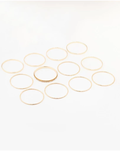 Lovisa - Gold Bangle Bracelets 12-Pack