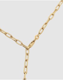 Elli Jewelry - Necklace Women Y-chain White Pearl 925 Sterling Silver Gold Plated