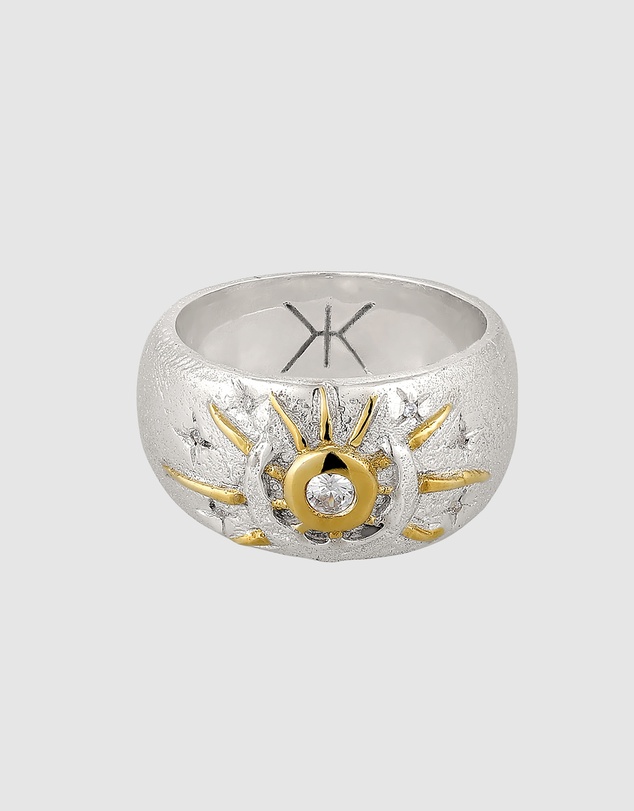Kuzzoi - ICONIC EXCLUSIVE - Sun and Moon Bi-Color Ring in 925 Sterling Silver