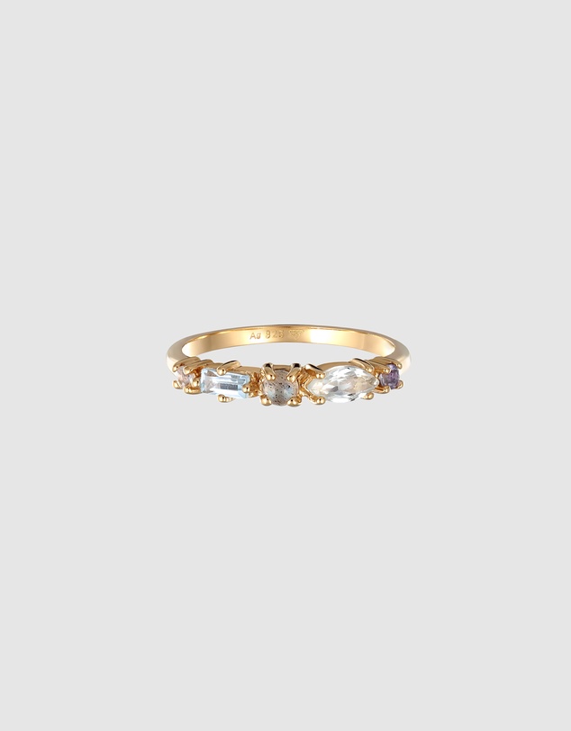 Elli Jewelry - Memoire Garden Ring in Gold-Plated 925 Silver