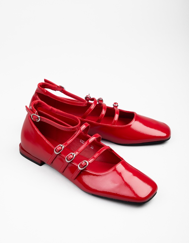 RAID - Galore Ankle strap ballet pumps in red