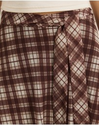 Atmos&Here - Rumi Checked Print Maxi Skirt