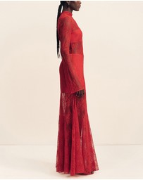 Shona Joy - Labyrinth Lace High Neck Maxi Dress