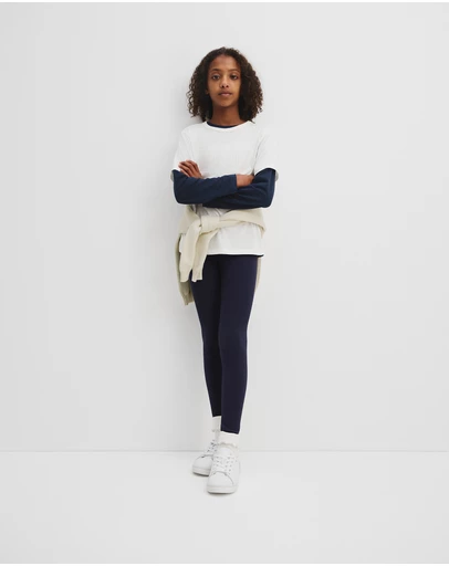 Country Road - Organically Grown Cotton Blend Solid Rib Legging