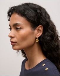 Trenery - Rava Drop Hoop Earrings in Gold