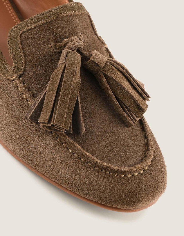Shelly Shen - Latice Loafers Olive Suede
