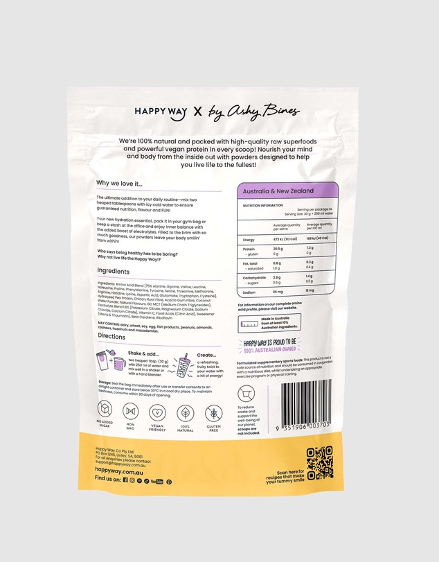 Happy Way - Ashy Bines Passionfruit Vegan Protein Water Powder