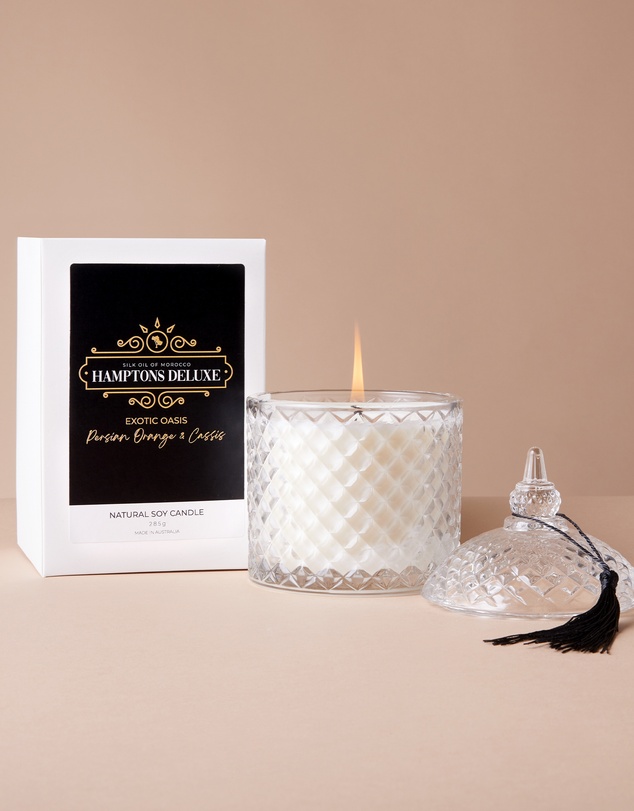 Silk Oil of Morocco - Hamptons Deluxe Natural Soy Candle - Exotic Oasis