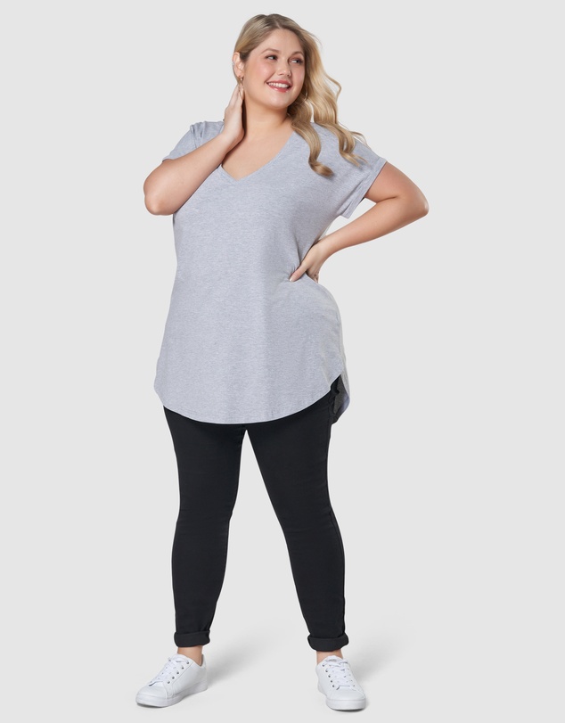 Indigo Tonic - Jacinta Longline V Neck Tee