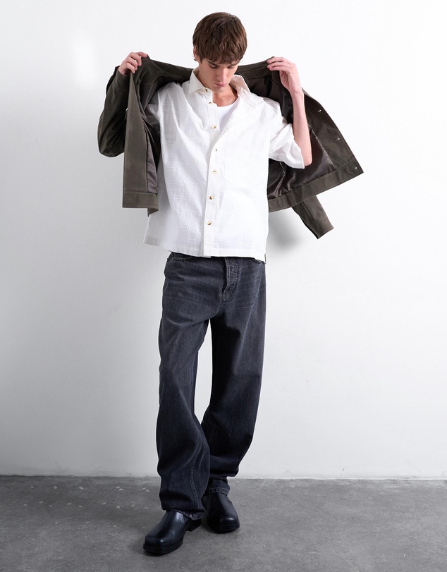 Topman - Short Sleeve Boxy Textured Shirt