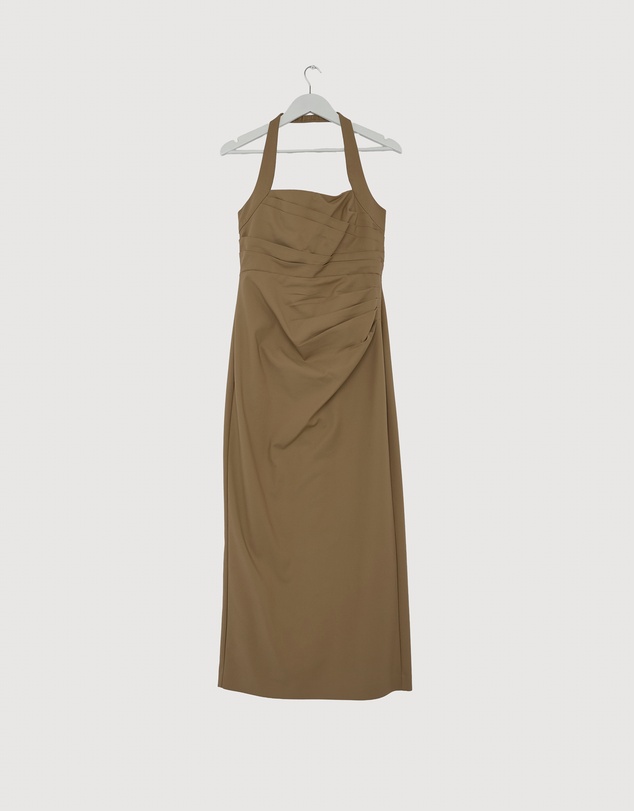 Revibe - Repaired Shona Joy Lani Draped Halter Maxi Dress - AU 12