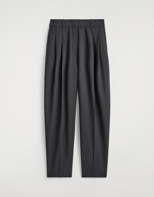 COS - Pleated Wool-Blend Barrel-Leg Trousers