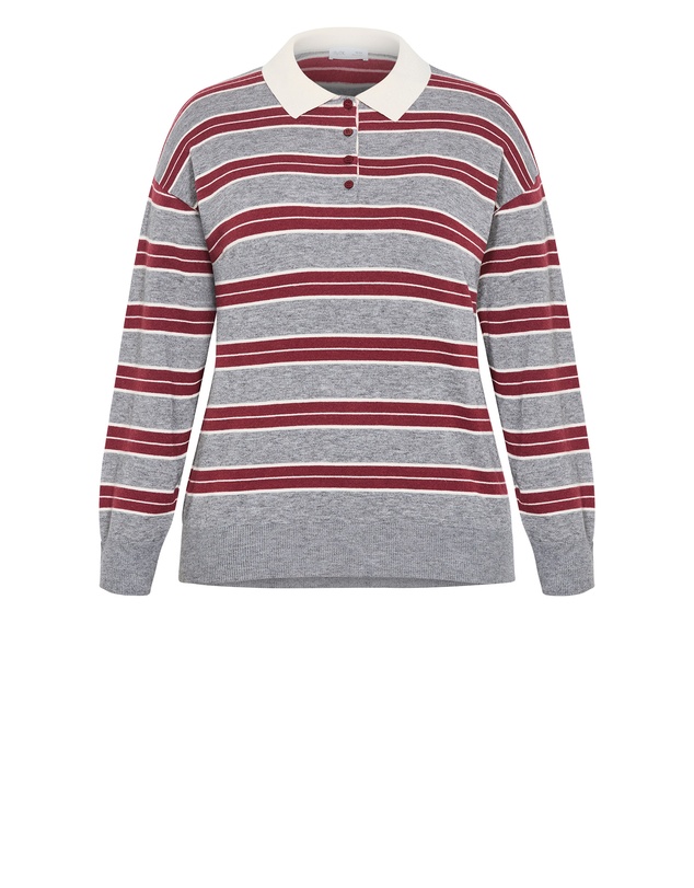 City Chic - Rugby Stripe Knit Jumper