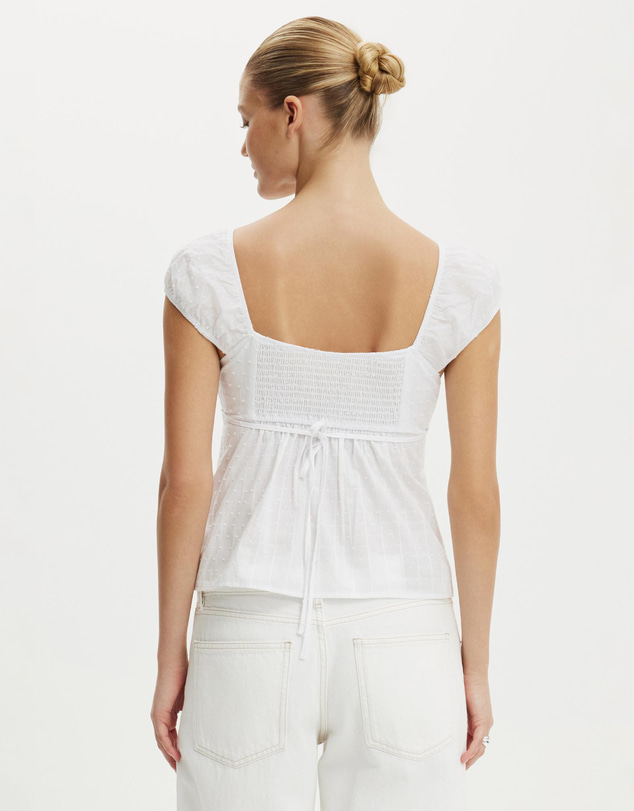 Cotton On - Tie Back Babydoll Top