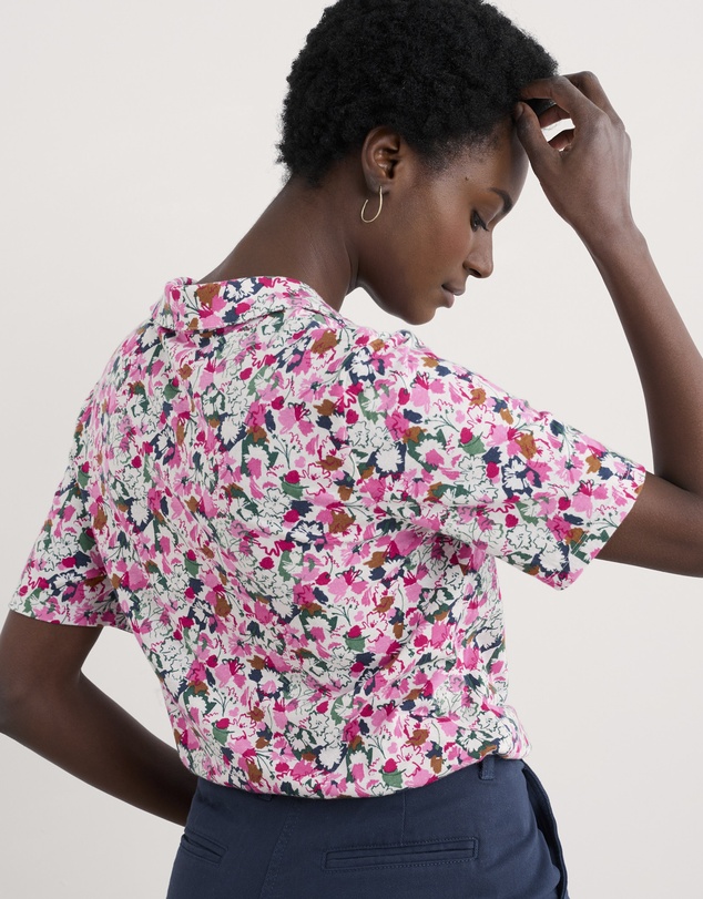 Seasalt - Seasalt Cornwall Pink Misty Sky Short Sleeve Jersey Shirt
