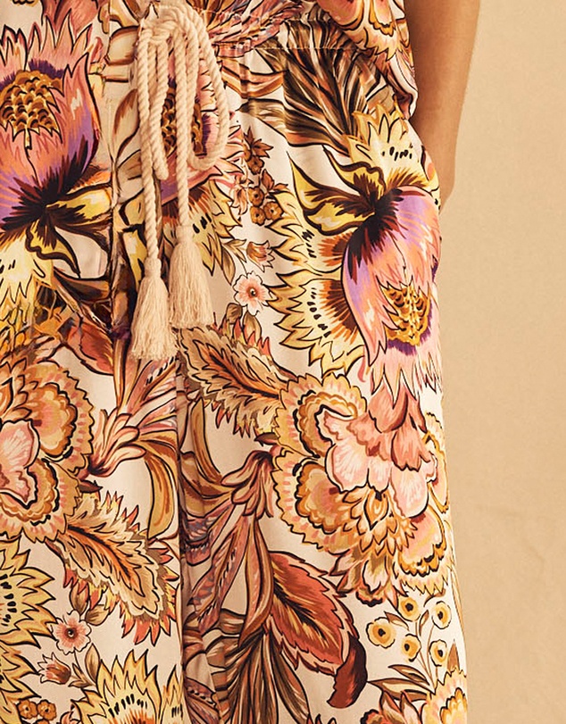 AUR OCEA - Bel Fiore Silk Gathered Wide Leg Pants