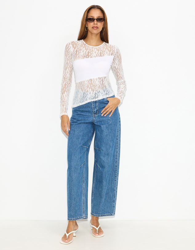 Dazie - Spotlight Lace Long Sleeve Top