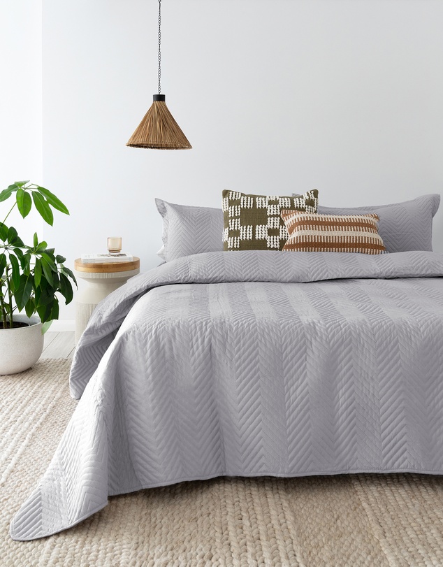 Bambury - Herringbone Embossed Coverlet Set