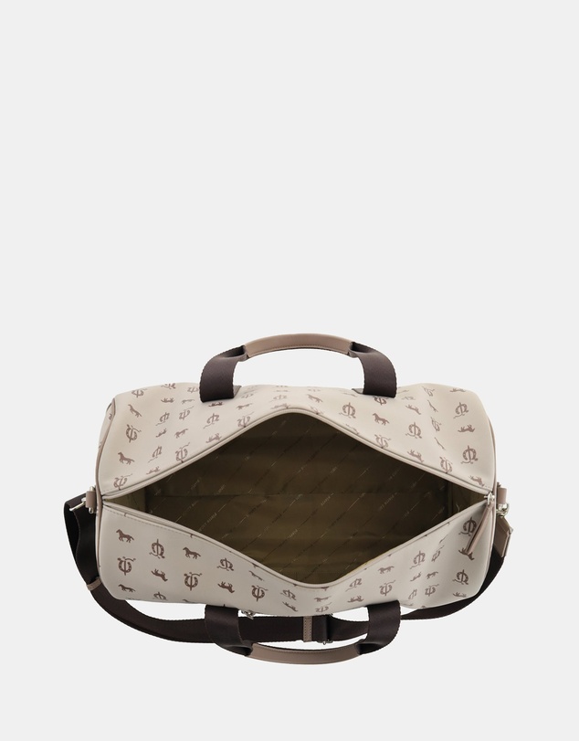 Pierre Cardin - Pierre Cardin Canvas Print/Leather Trim Art Design Duffle Bag