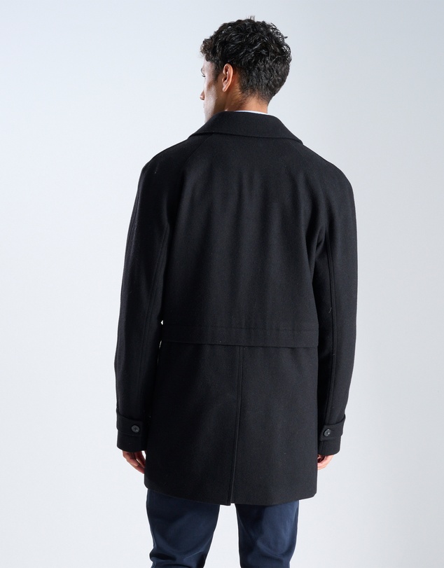 3 Wise Men - 3 Wise Men Crawford Wool Coat - Black