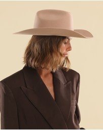 Morgan & Taylor - Marlowe Wool Cowboy Fedora in Beige