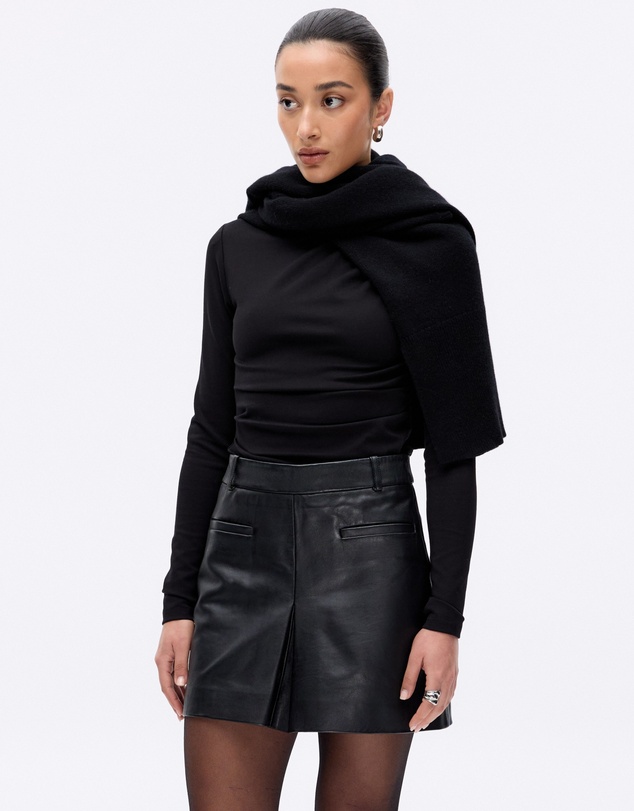 Revibe - Repaired Minima Esenciales Lila Leather Mini Skirt - AU 10