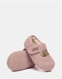 EVERAU - Australian Shepherd Ugg Millie Toddler Cow Suede Upper Loafer Oxfords Flats