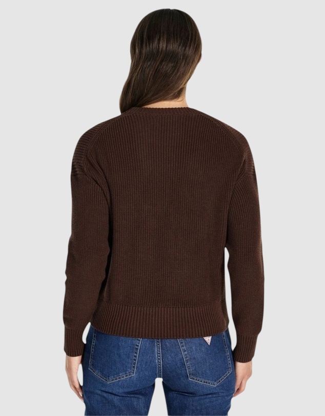 GUESS - GUESS JEANS Long Sleeve Crew Neck Mini Triangle Sweater