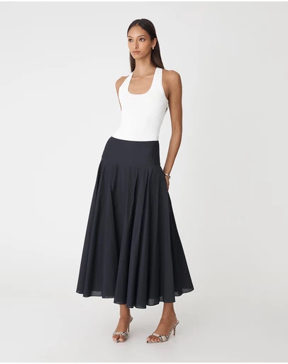 Forcast - Deb Cotton Midi Full Skirt