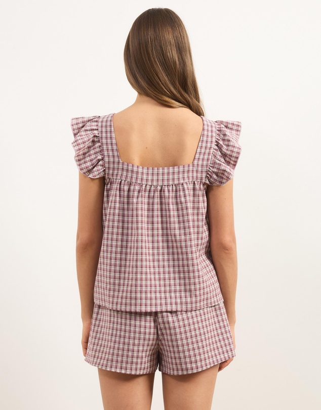 Atmos&Here - Lola Flannel Check Cami Shorts Set