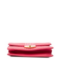 Pre-Loved by Azura Reborn - Pre-Loved Soft Calf Chevron Impunture Turn Lock Chain Crossbody