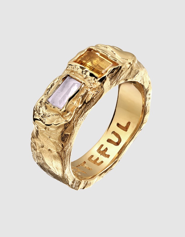 Haze & Glory - ICONIC EXCLUSIVE - Ring Signet Quartz Citrine Gemstone 925 Sterling Silver Vermeil